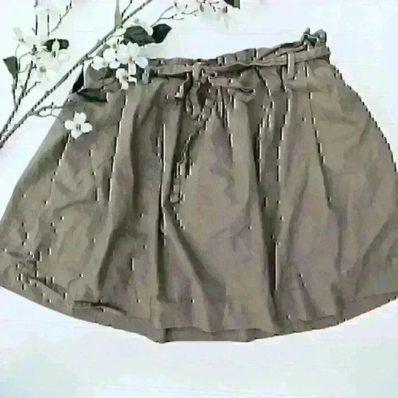 J. Crew Olive/Gray Pleated Full Cotton Skirt - Picture 1 of 3